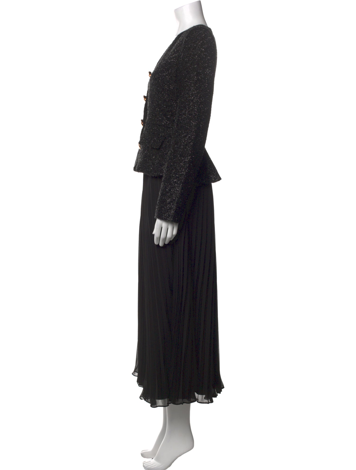 Self-Portrait Tweed Pattern Long Dress