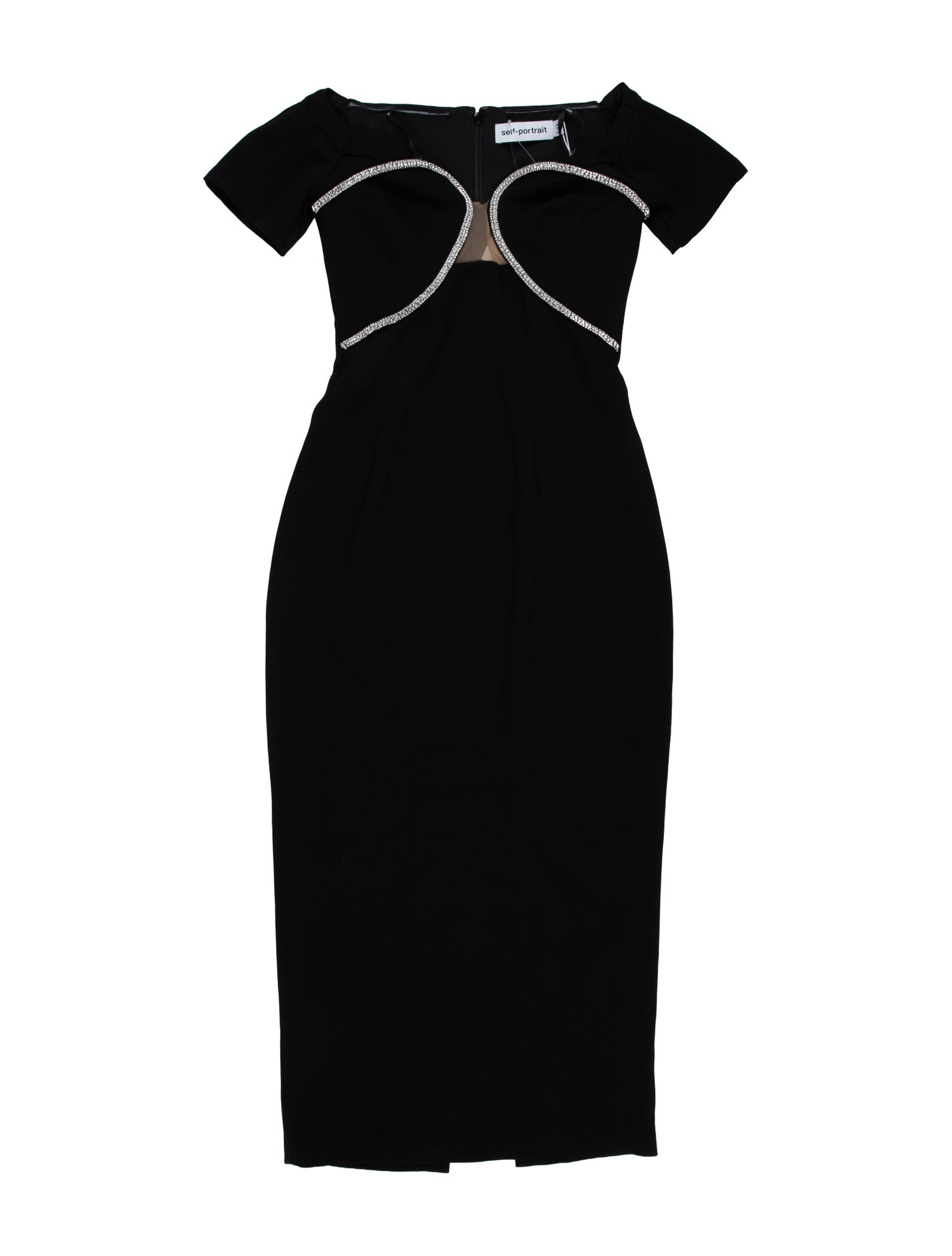 self portrait knee length dress Plunge Neckline Knee-Length w/ Tags Womens dresses