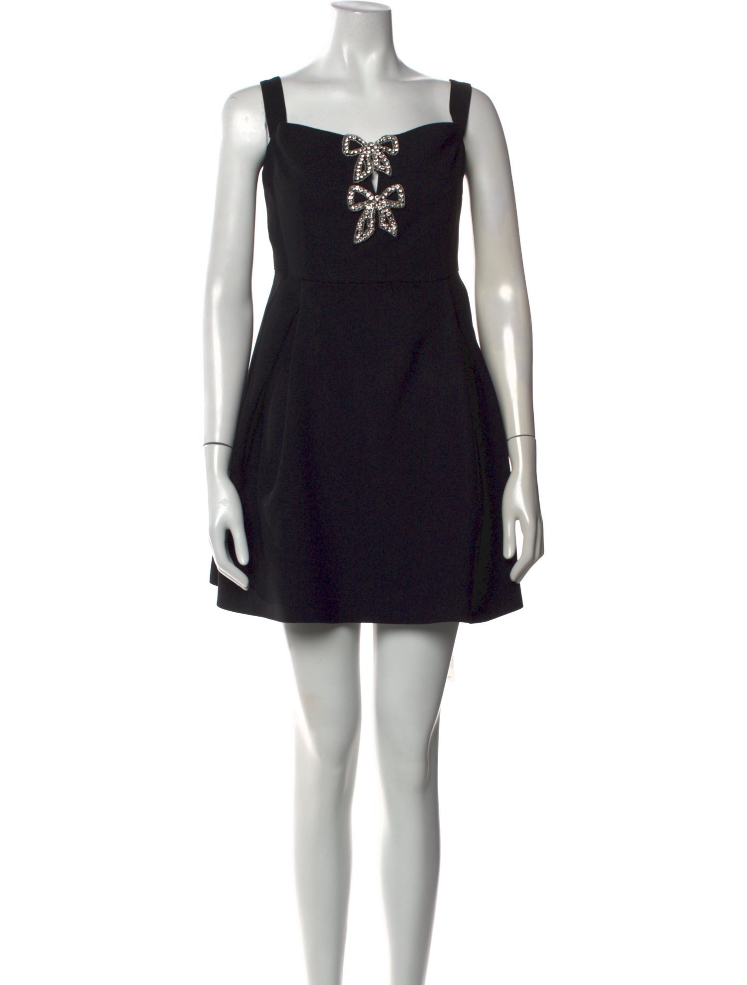 Self-Portrait Square Neckline Mini Dress - Black Dresses, Clothing - WSELF96374