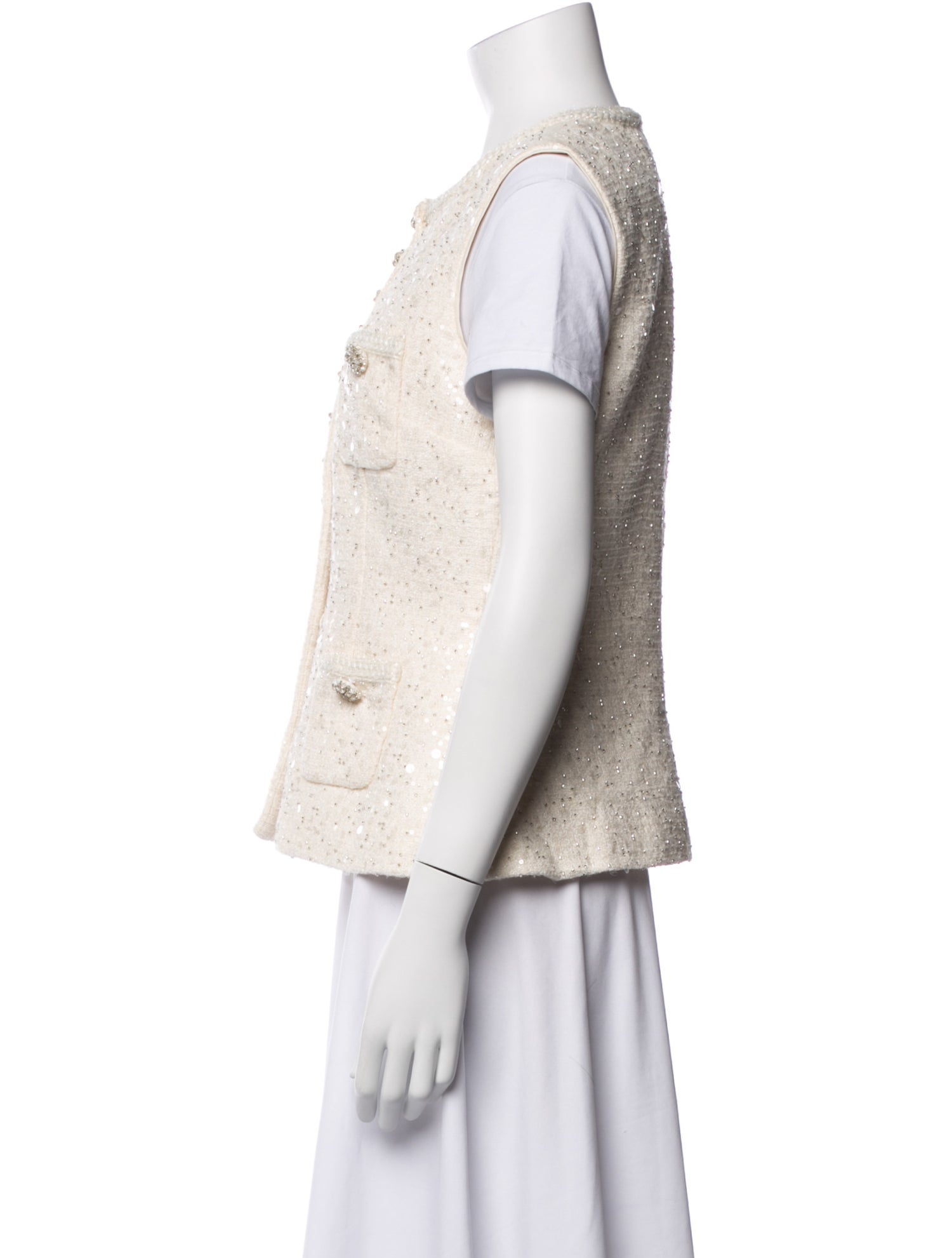 Self-Portrait Tweed Pattern Vest