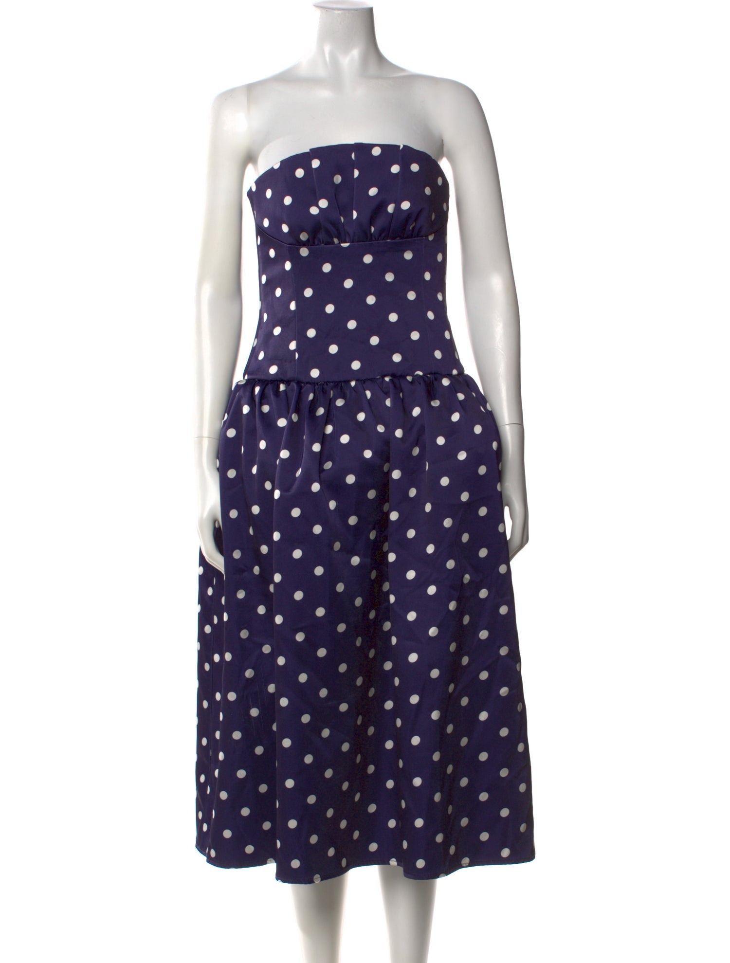 Self-Portrait Polka Dot Print Midi Length Dress