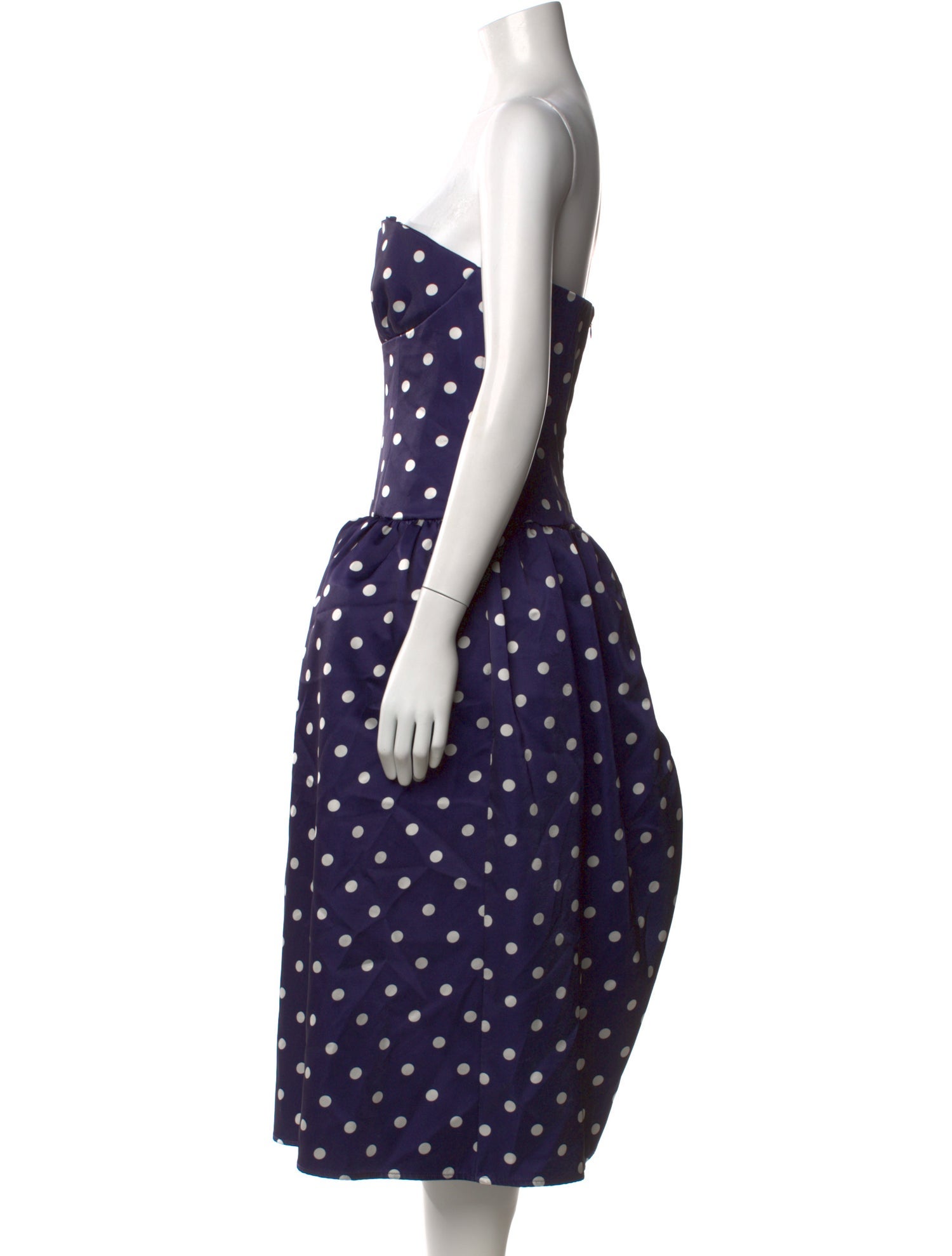 Self-Portrait Polka Dot Print Midi Length Dress