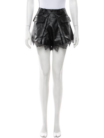 Pre-owned Self-portrait Faux Leather Mini Shorts W/ Tags In Black