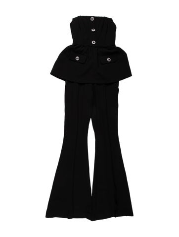 Pre-owned Self-portrait Acetate Strapless Jumpsuit W/ Tags In Black