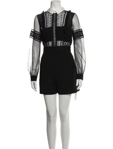 Pre-owned Self-portrait Jumpsuit In Black