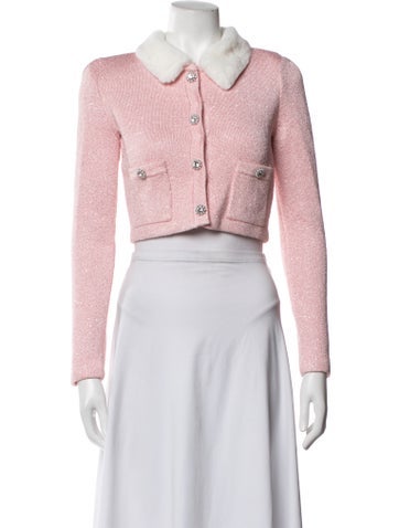 Pre-owned Self-portrait Open Front Sweater W/ Tags In Pink