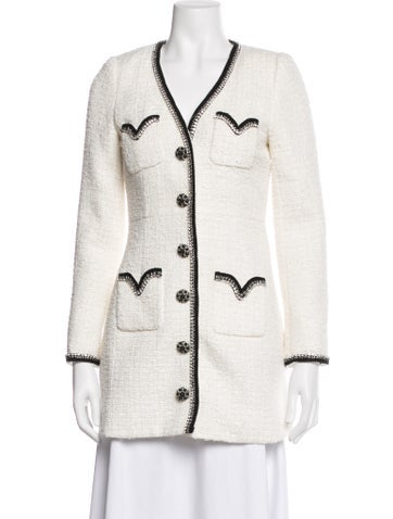 Pre-owned Self-portrait Tweed Pattern Jacket In Neutrals