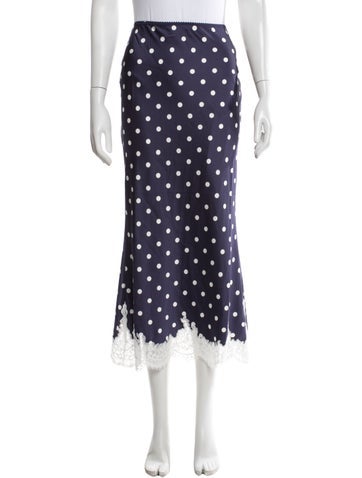 Pre-owned Self-portrait Polka Dot Print Midi Length Skirt W/ Tags In Purple