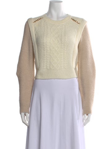 Pre-owned Self-portrait Crew Neck Sweater In Neutrals