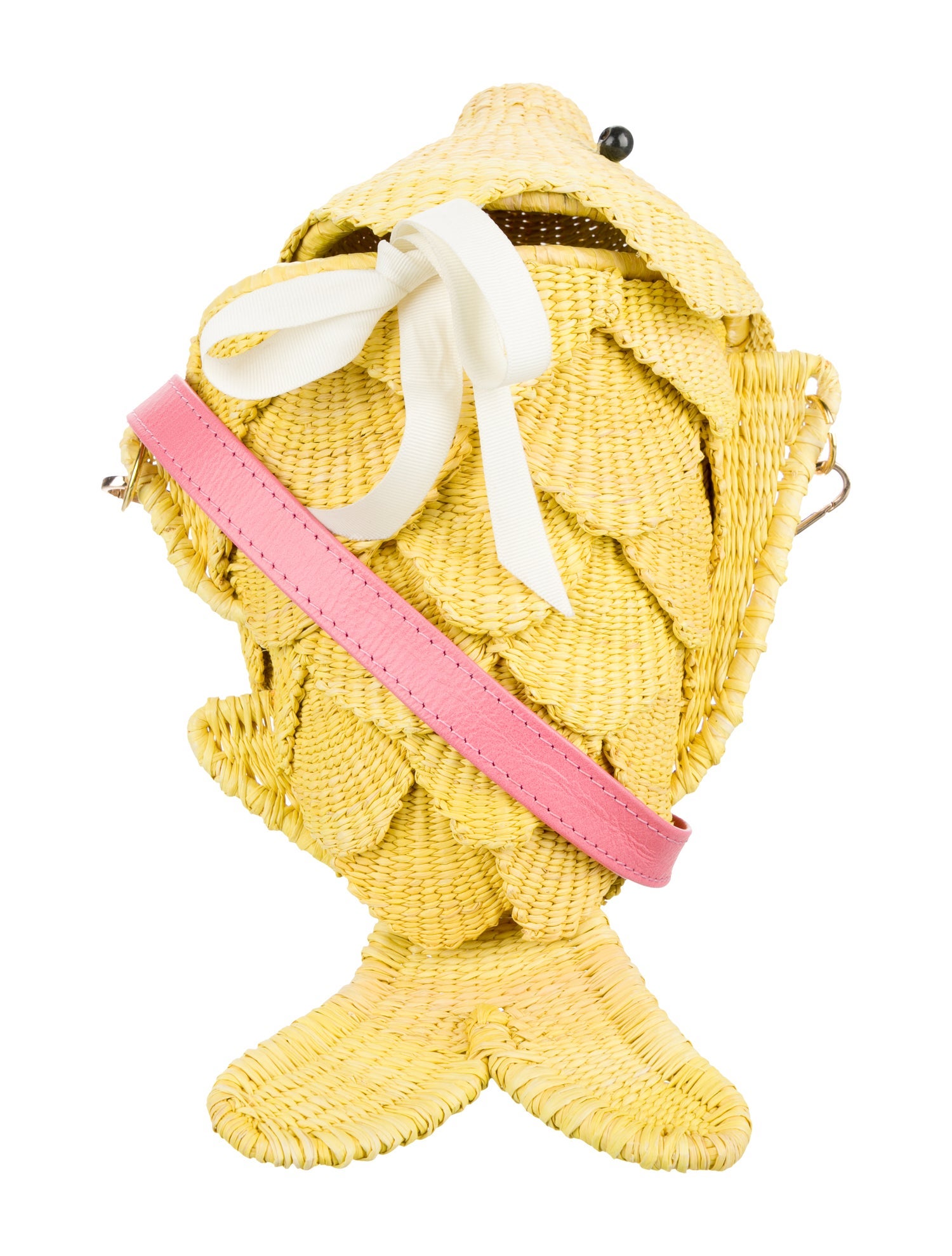 Sensi Studio Straw Leather-Trim Crossbody Bag