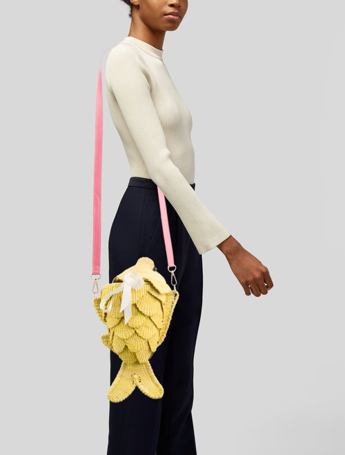 Sensi Studio Straw Leather-Trim Crossbody Bag