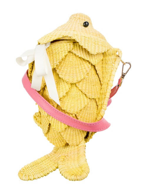 Sensi Studio Straw Leather-Trim Crossbody Bag