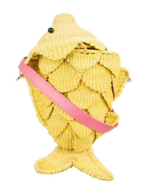 Sensi Studio Straw Leather-Trim Crossbody Bag