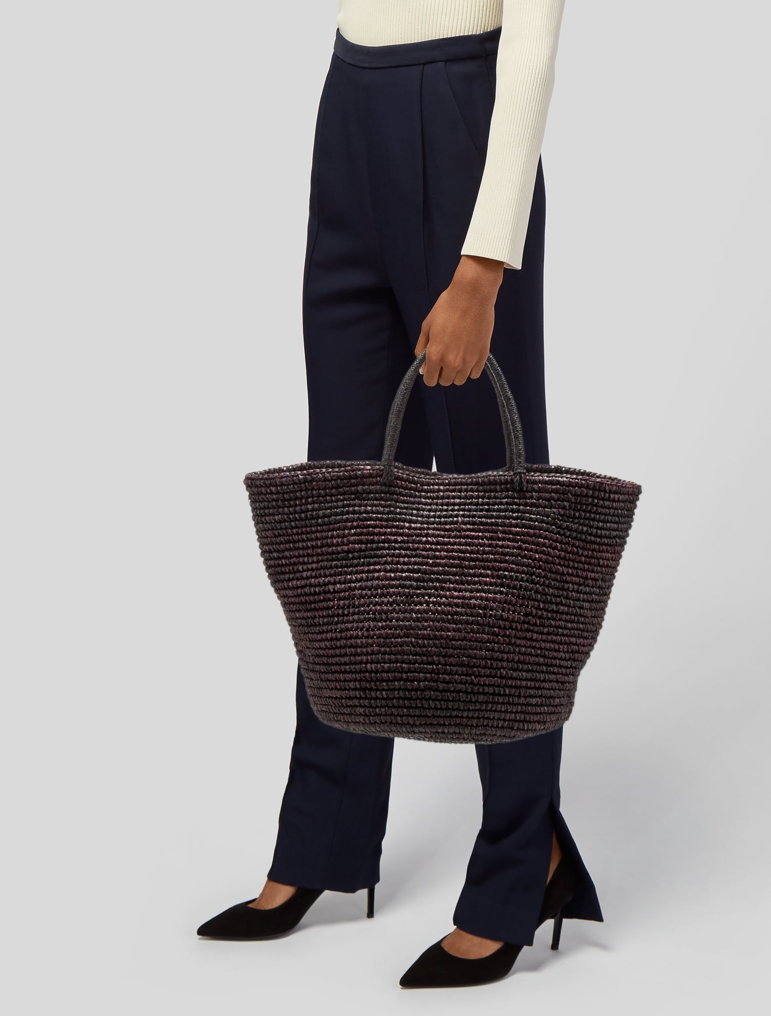 Sensi Studio Straw Bucket Bag