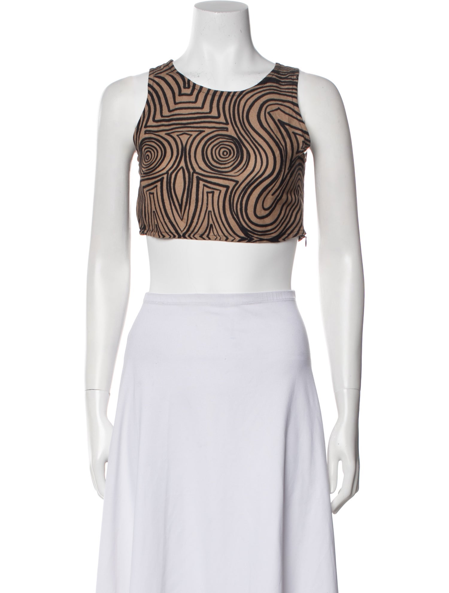 Sensi Studio Printed Scoop Neck Crop Top