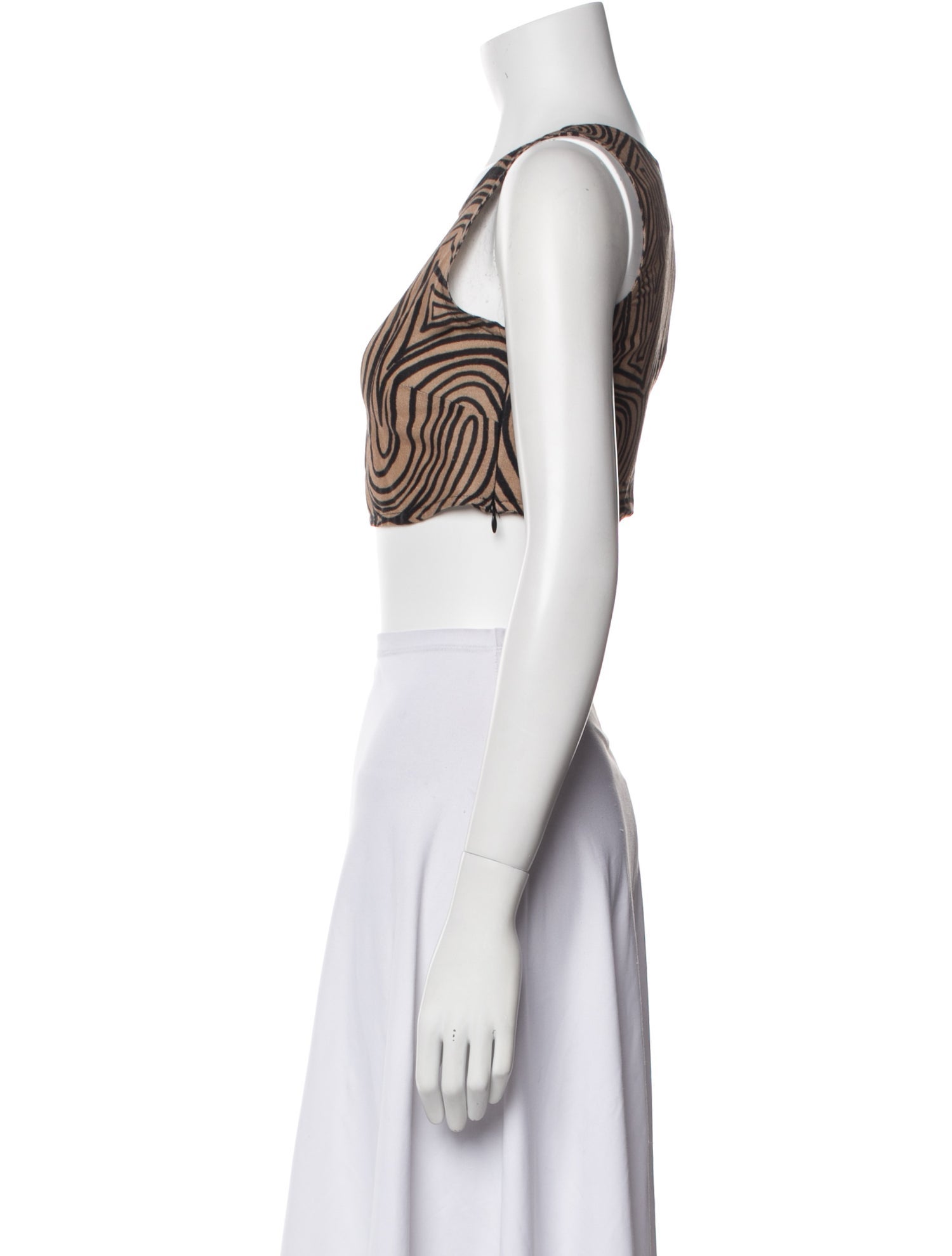 Sensi Studio Printed Scoop Neck Crop Top