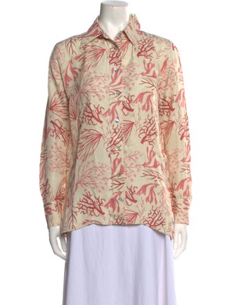 Sensi Studio Printed Long Sleeve Button-Up Top