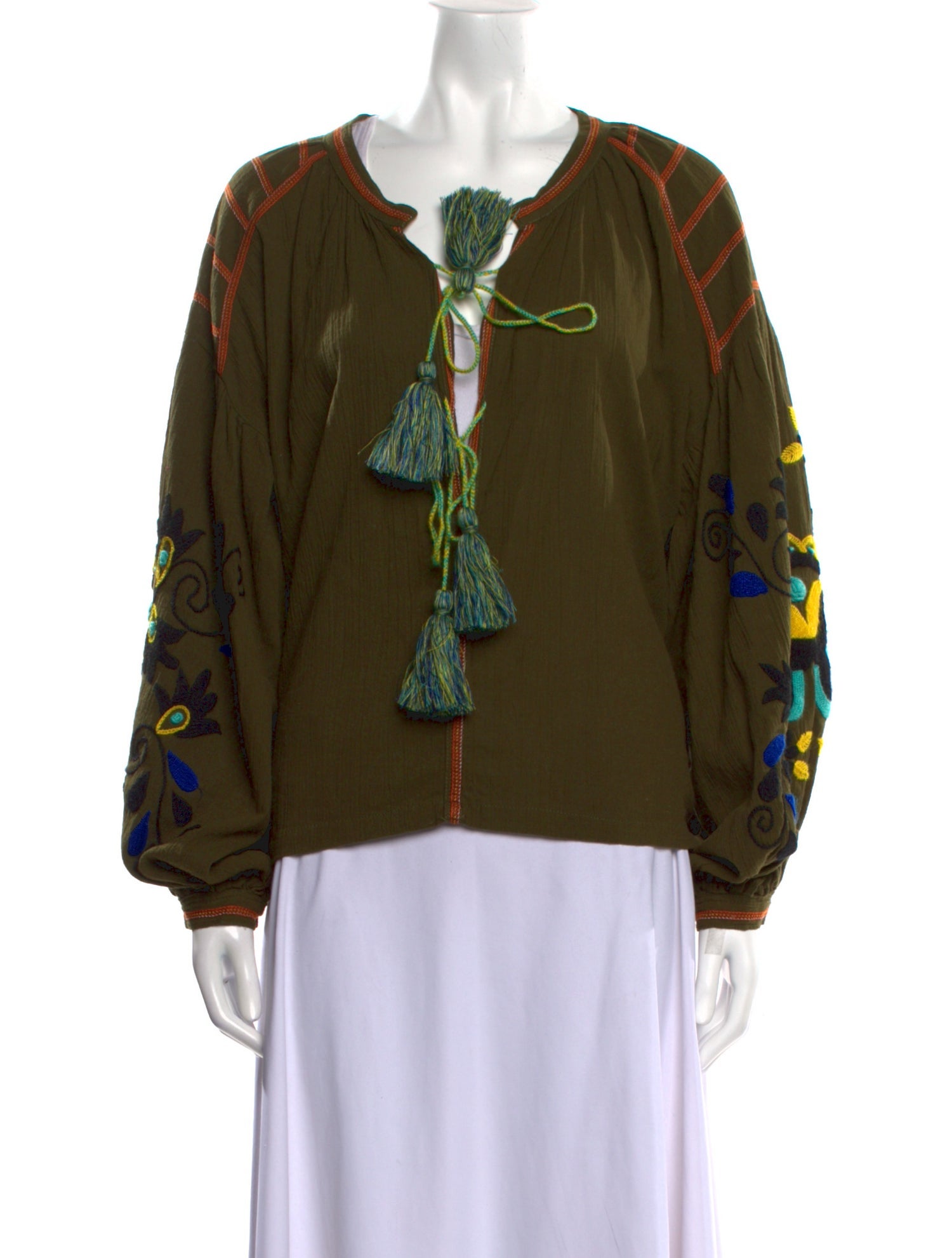 Sensi Studio Printed V-Neck Sweatshirt