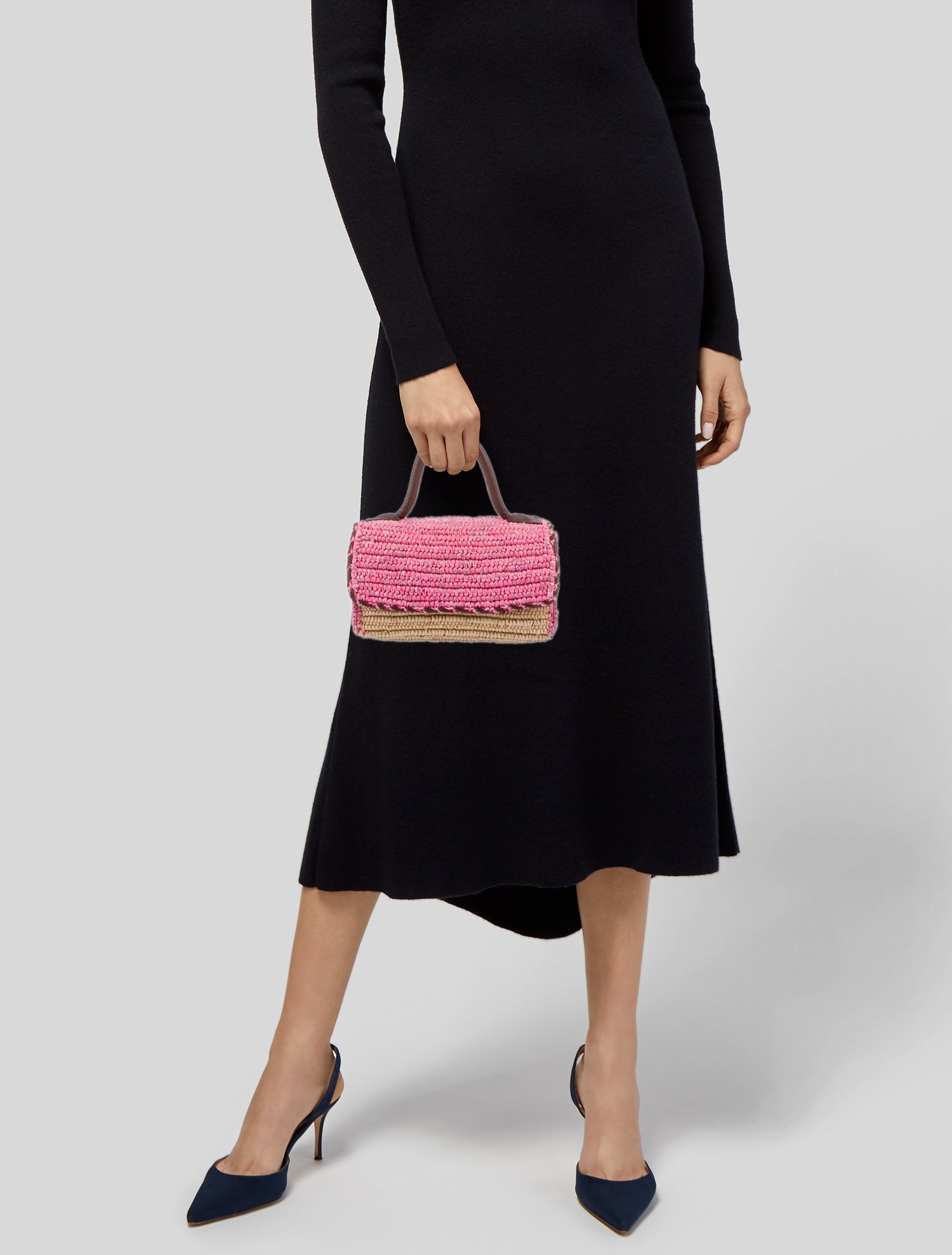 Sensi Studio Raffia Top Handle Bag