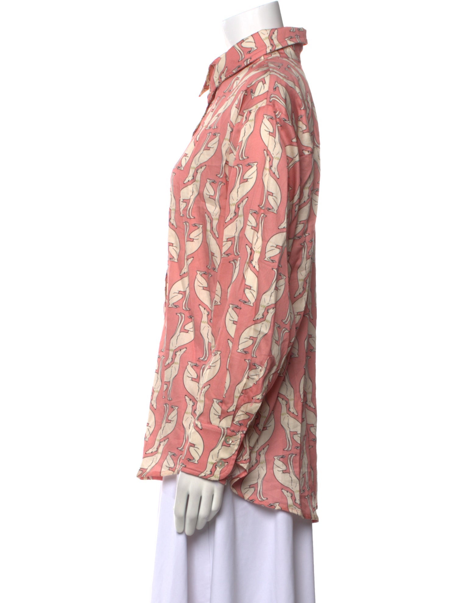 Sensi Studio Printed Long Sleeve Button-Up Top w/ Tags