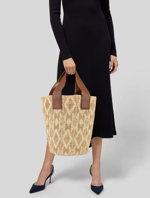 Sensi Studio Raffia Bucket Bag