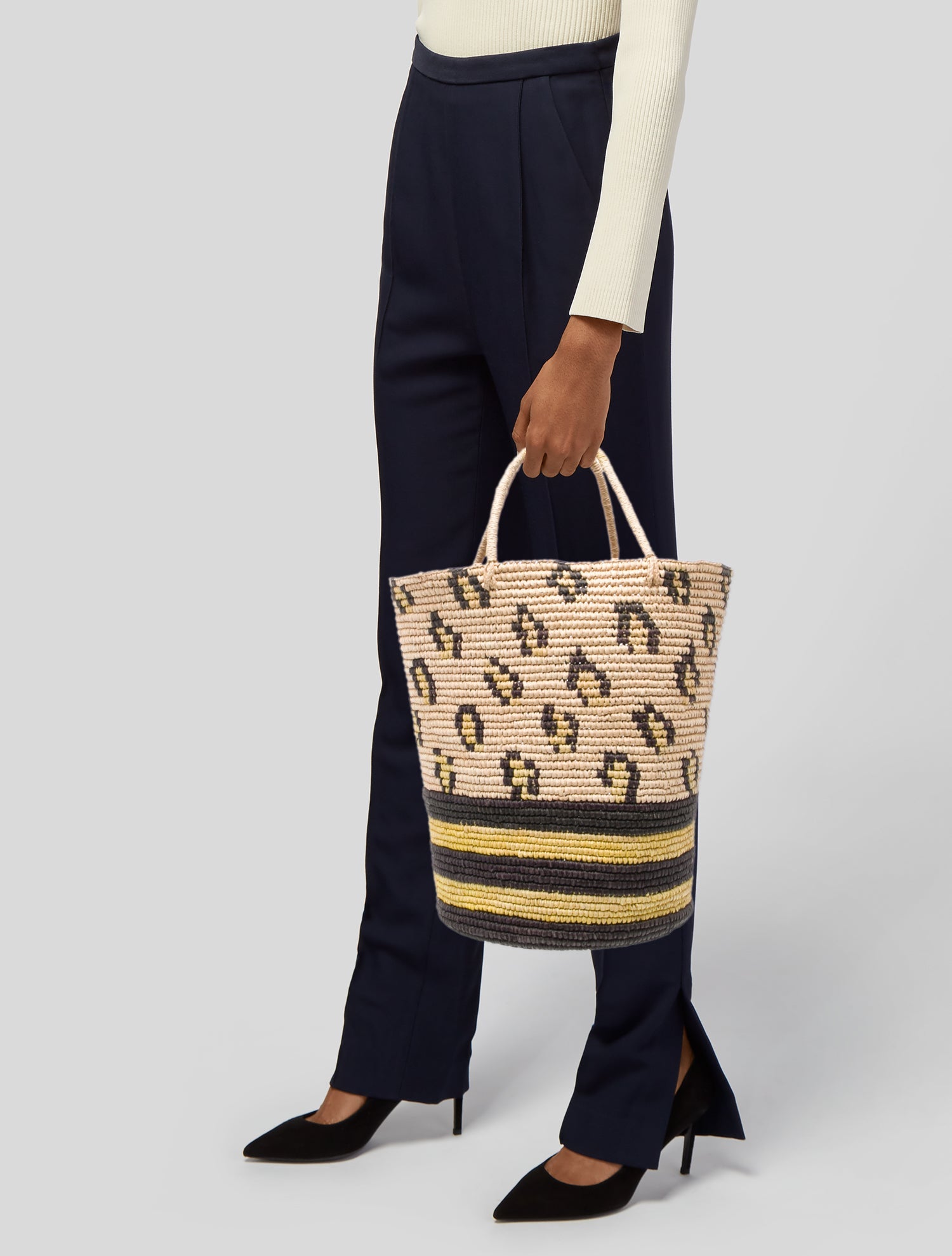 Sensi Studio Straw Bucket Bag