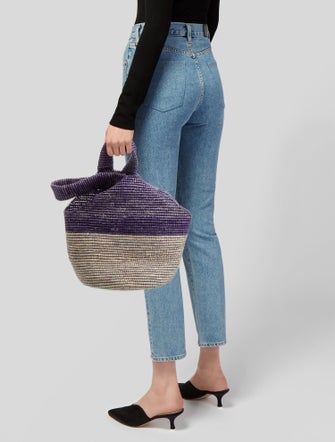 Sensi Studio Raffia Bucket Bag
