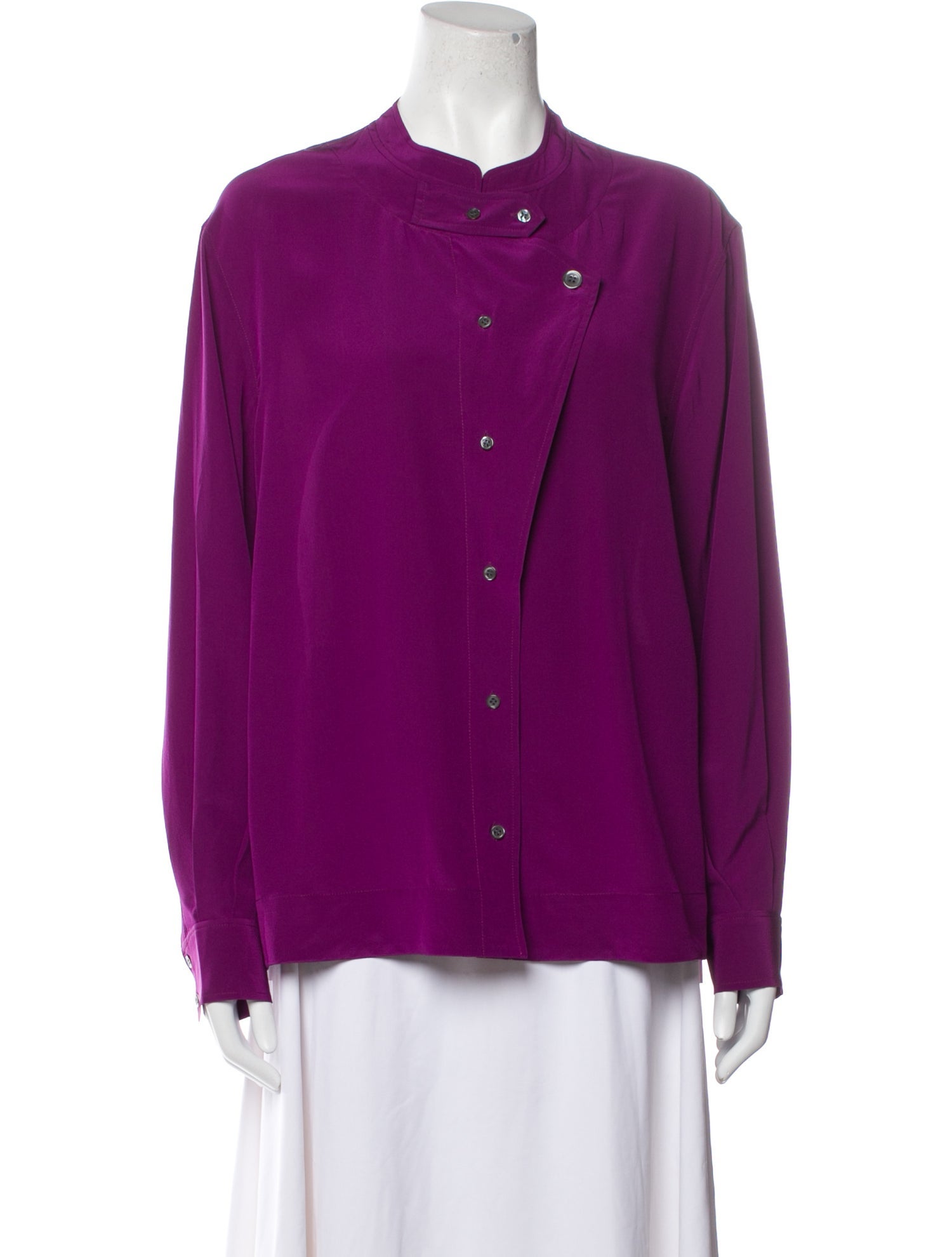 Soeur Silk Mock Neck Button-Up Top w/ Tags