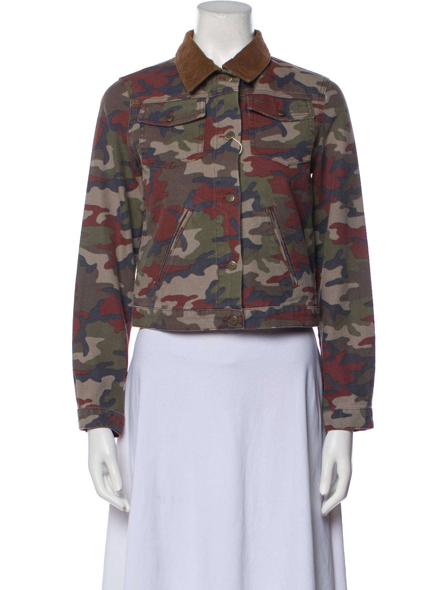 Soeur Camouflage Print Denim Jacket