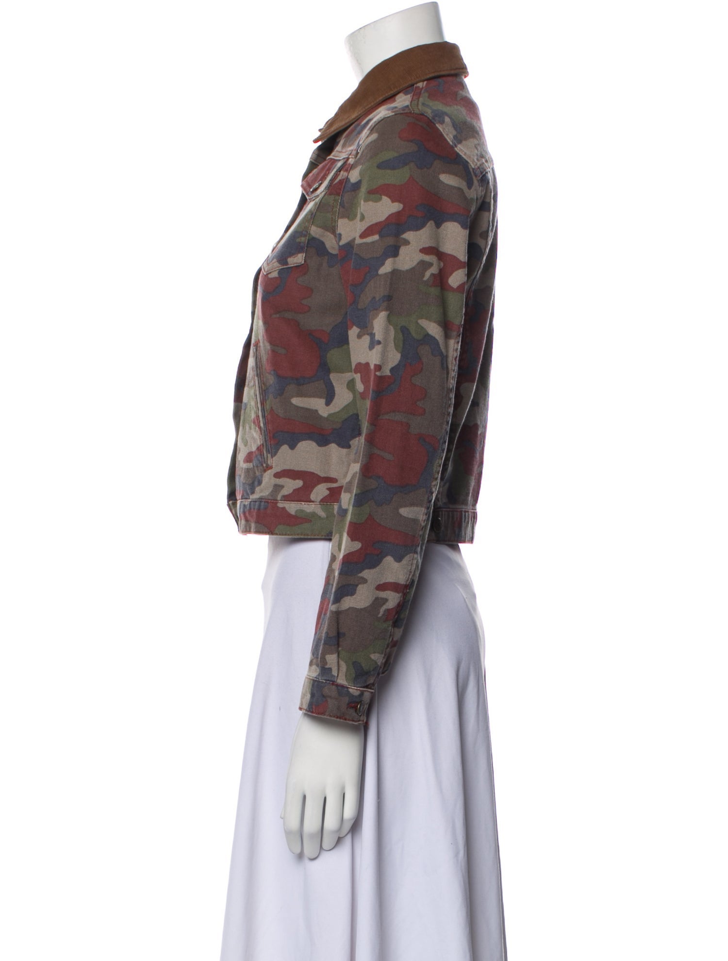 Soeur Camouflage Print Denim Jacket