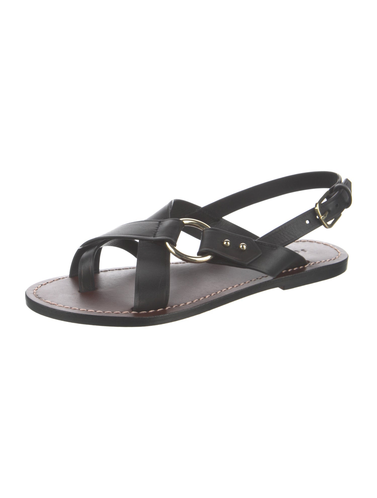 Soeur Leather Slingback Sandals