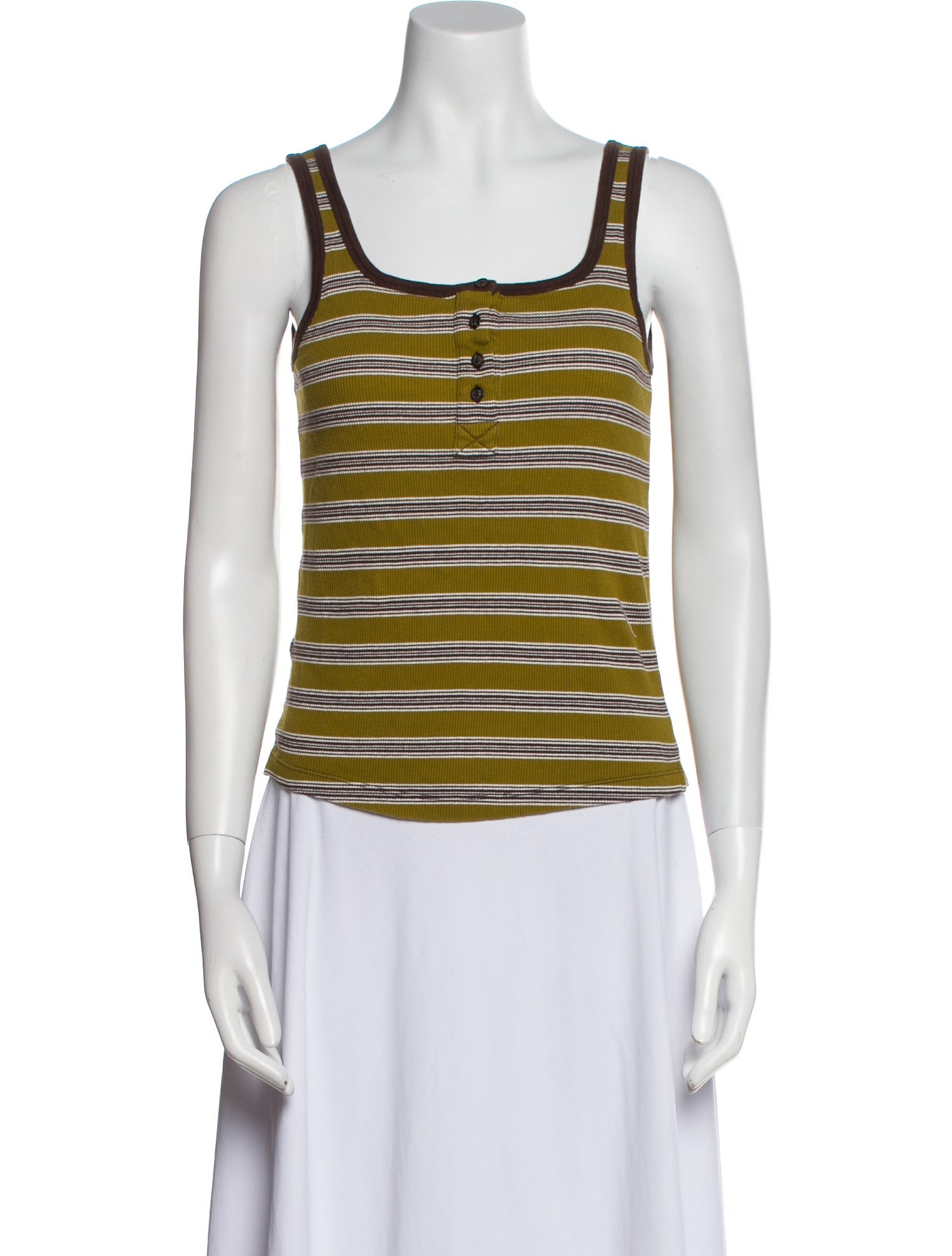 Soeur Striped Square Neckline Top