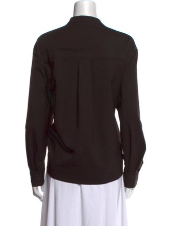 Soeur Mock Neck Long Sleeve Button-Up Top