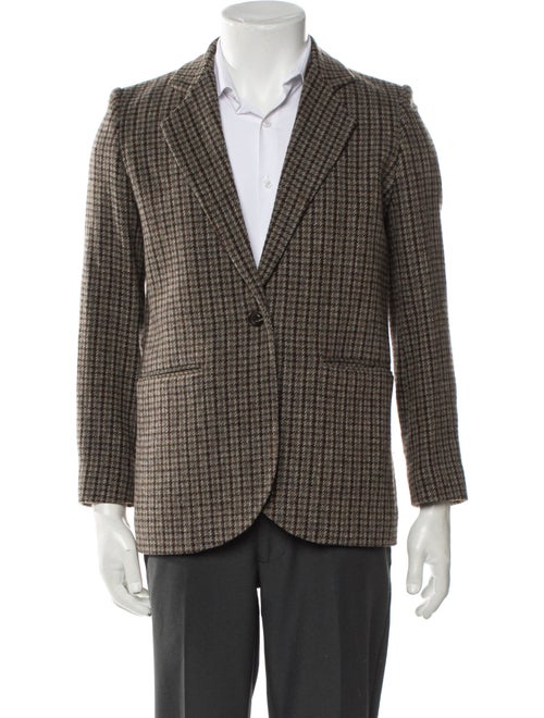 Soeur Virgin Wool Houndstooth Print Blazer