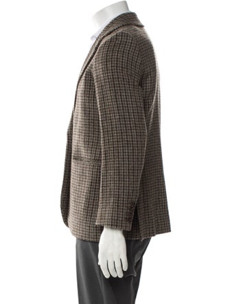 Soeur Virgin Wool Houndstooth Print Blazer