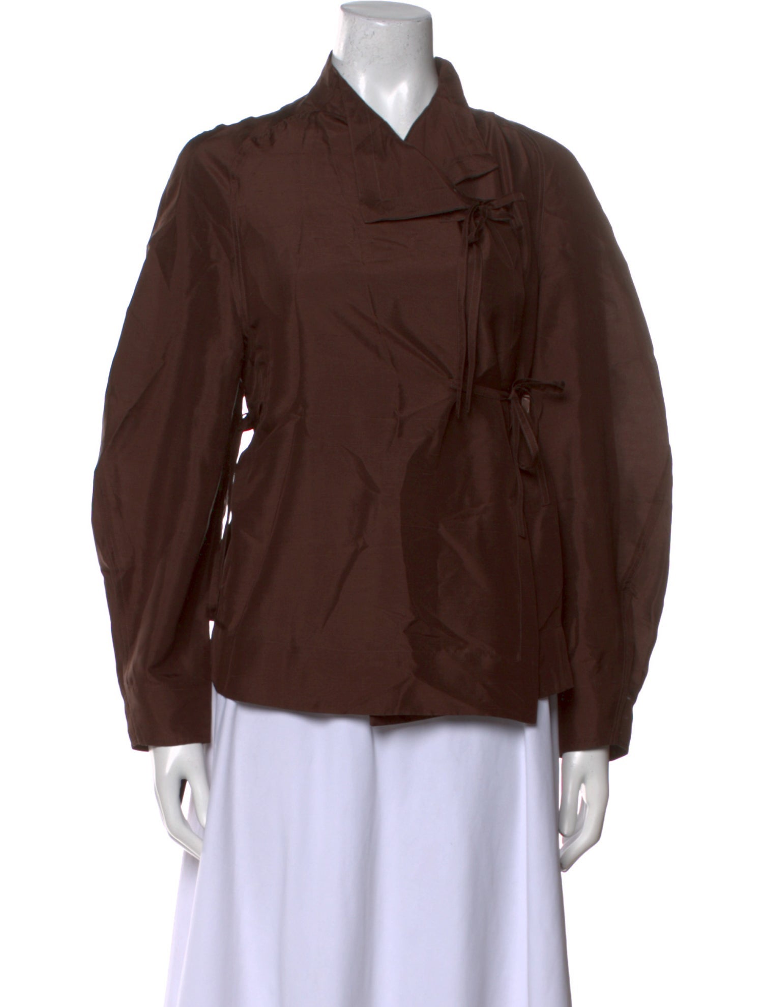 Soeur Silk Long Sleeve Button-Up Top