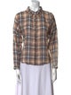 Soeur Plaid Print Long Sleeve Button-Up Top