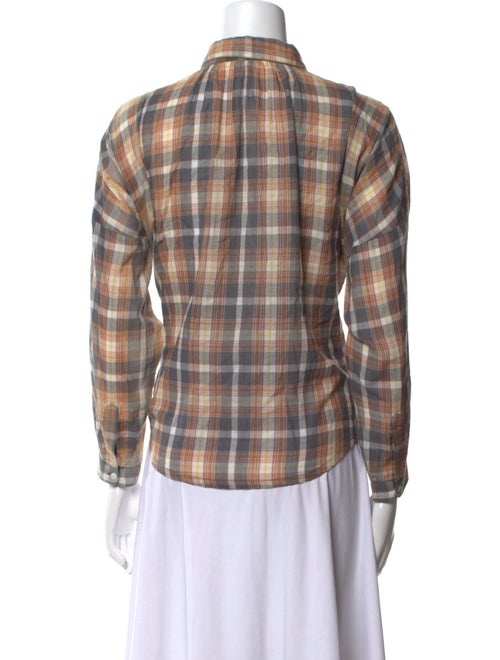 Soeur Plaid Print Long Sleeve Button-Up Top