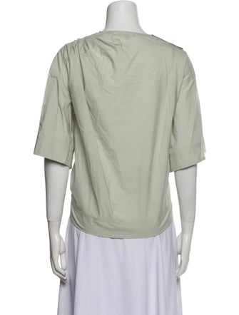 Soeur Bateau Neckline Three-Quarter Sleeve Blouse