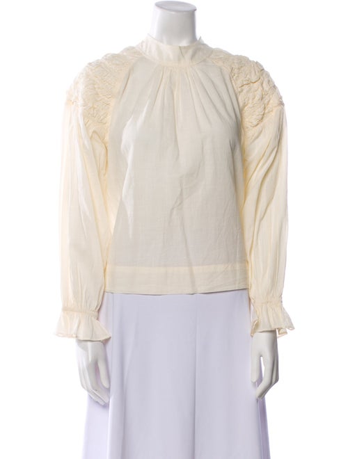 Soeur Mock Neck Long Sleeve Blouse