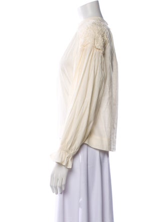 Soeur Mock Neck Long Sleeve Blouse