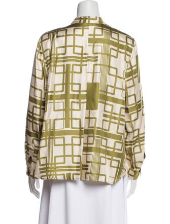 Soeur Silk Printed Button-Up Top