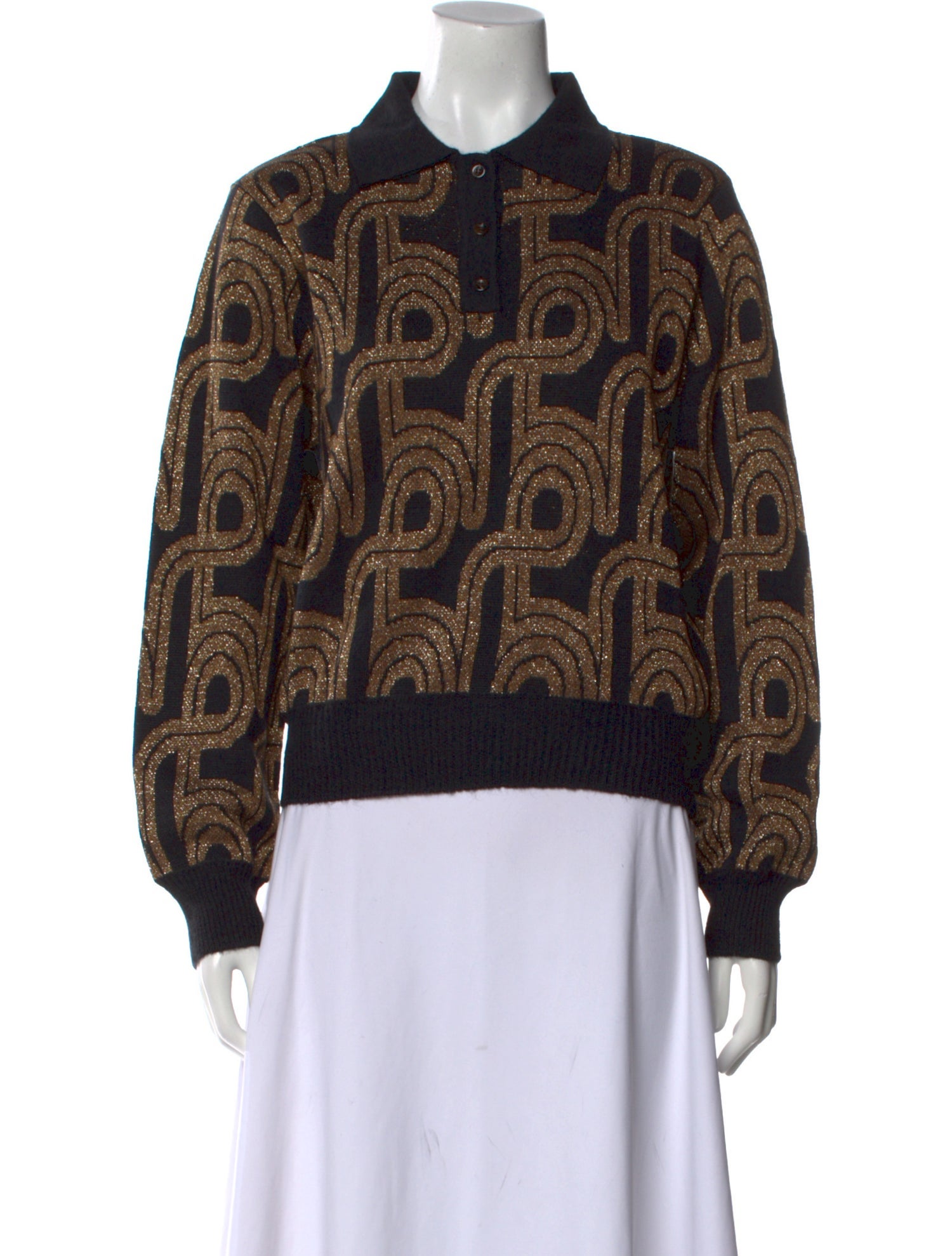 Soeur Printed Crew Neck Sweater