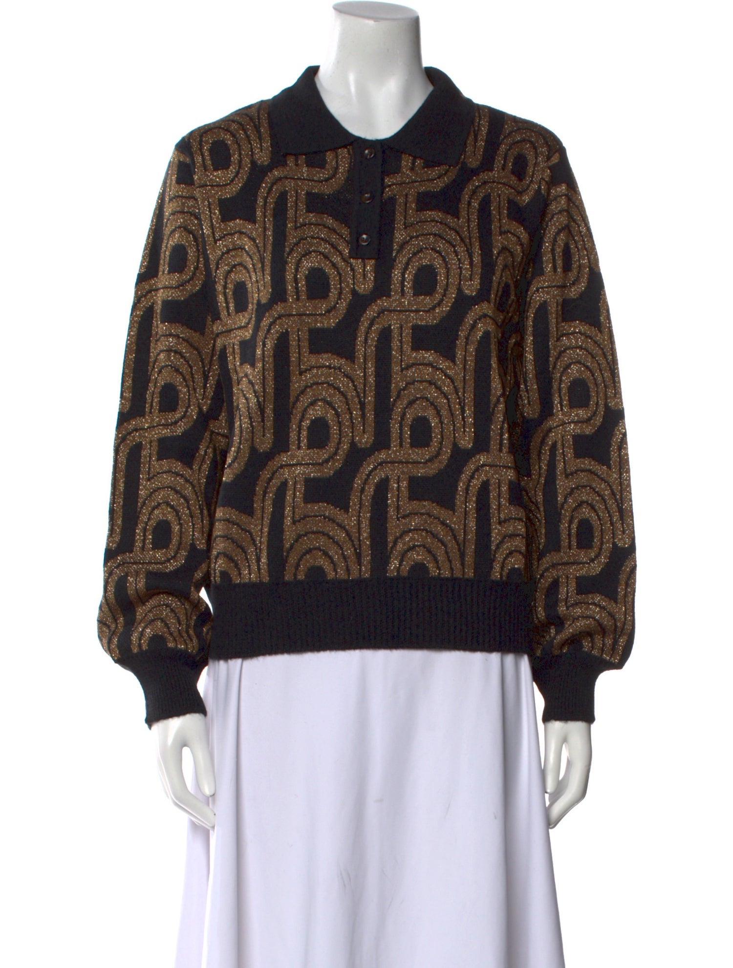 Soeur Printed Crew Neck Sweater