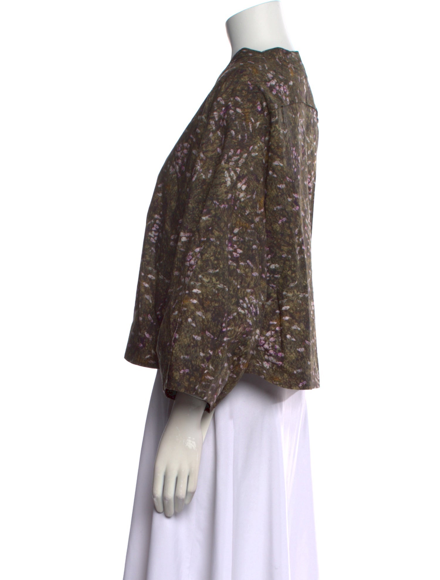 Soeur Printed V-Neck Button-Up Top