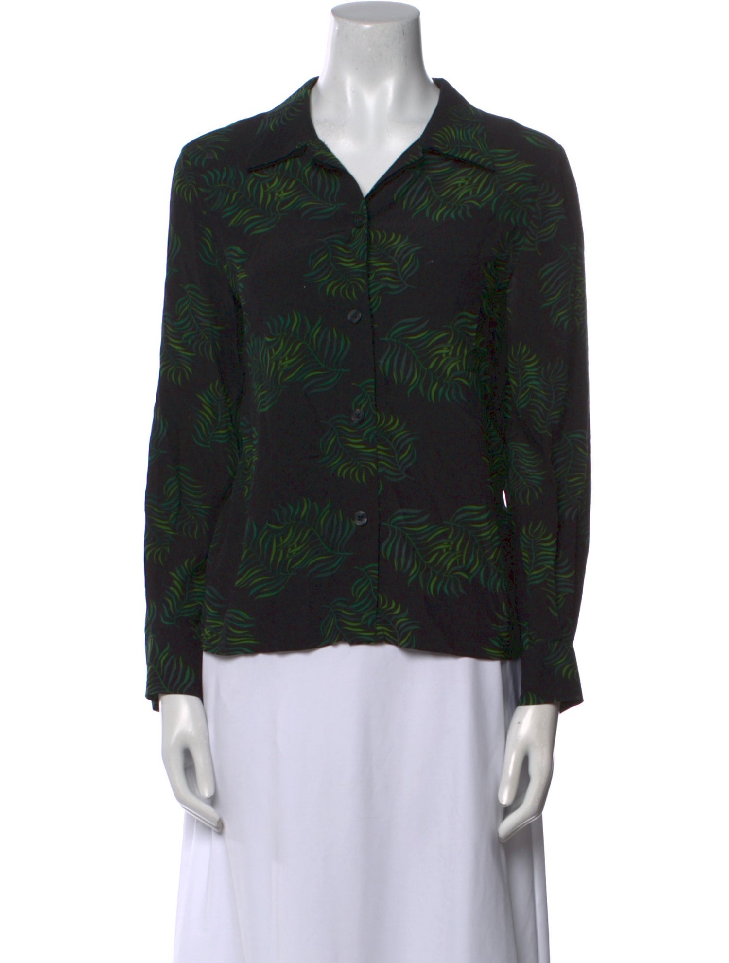 Soeur Printed V-Neck Button-Up Top