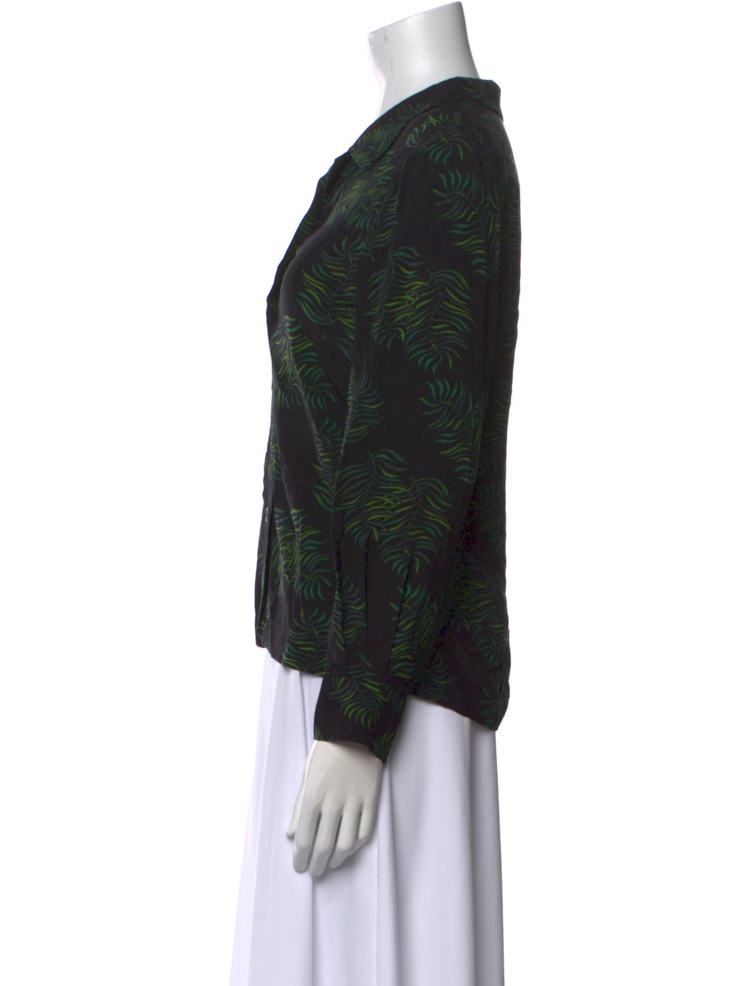 Soeur Printed V-Neck Button-Up Top