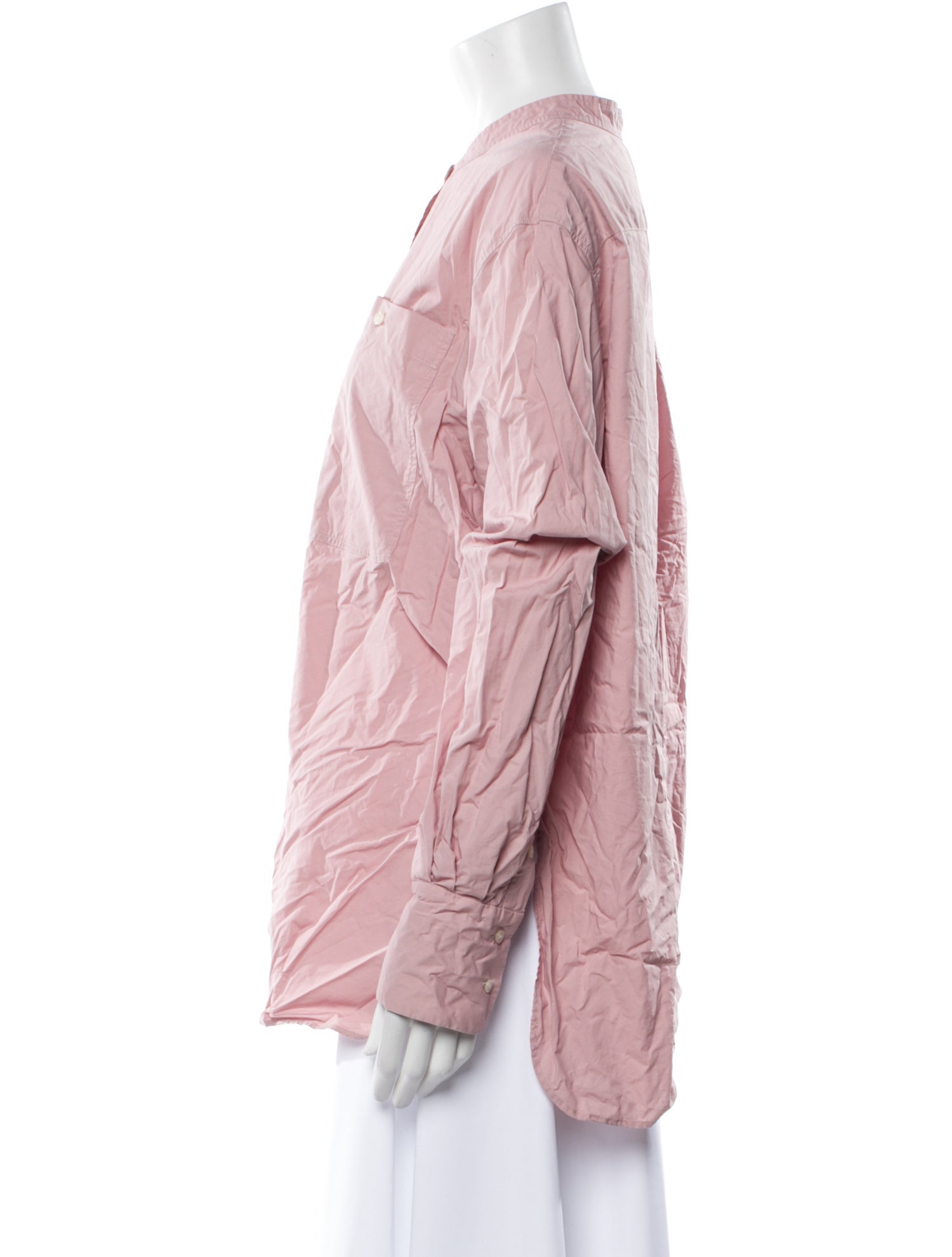 Soeur Mock Neck Long Sleeve Button-Up Top