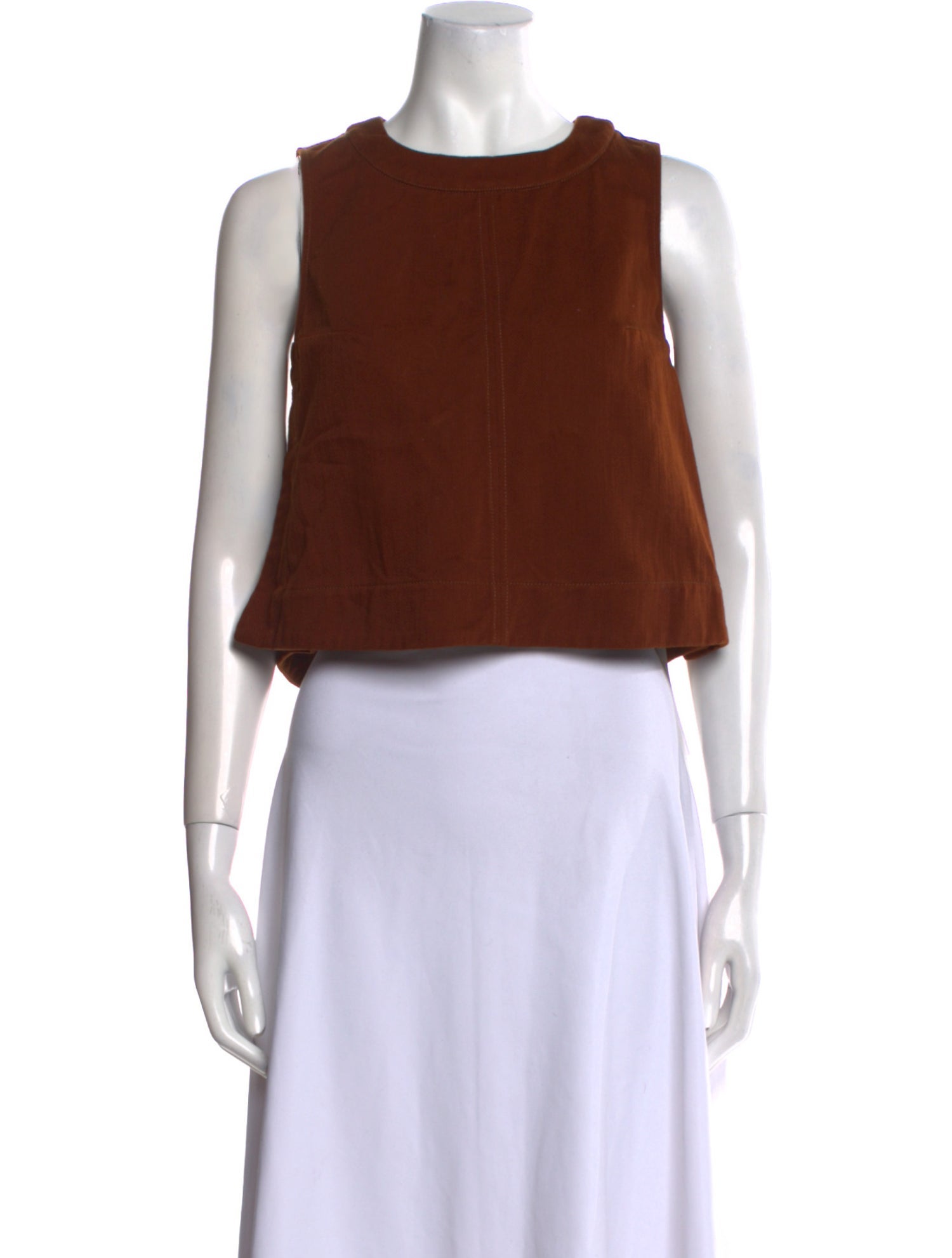 Soeur Crew Neck Sleeveless Crop Top