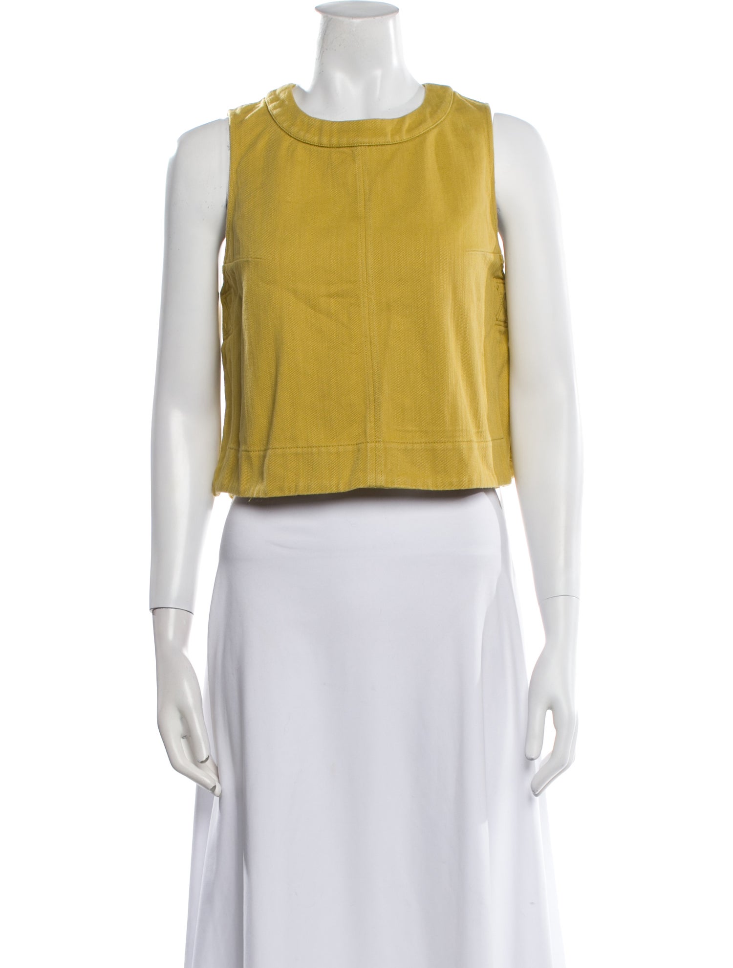 Soeur Crew Neck Sleeveless Crop Top